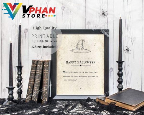 Happy Halloween Canvas Witch Gift For Halloween