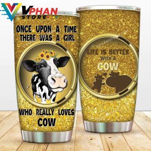 Once Upon A Time There Was A Girl Who Loves Cows Vacuum Tumbler Mug 1