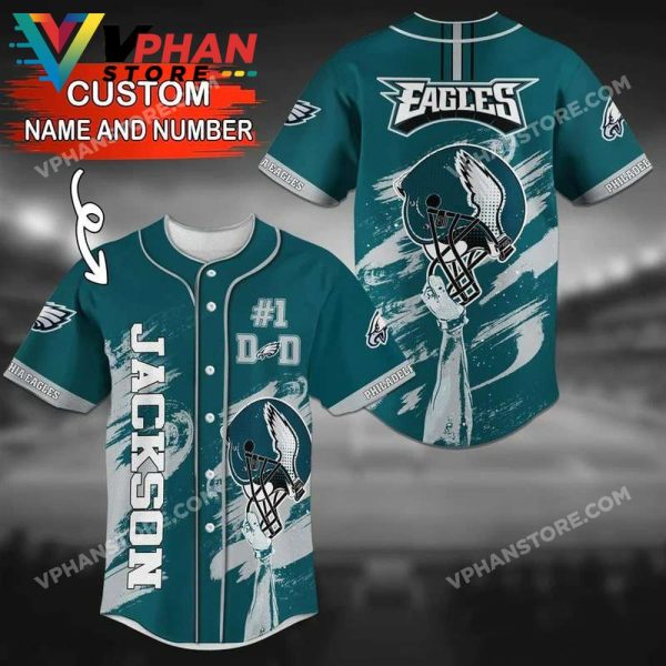 Philadelphia Eagles NFL Custom Name Baseball Jersey Shirt