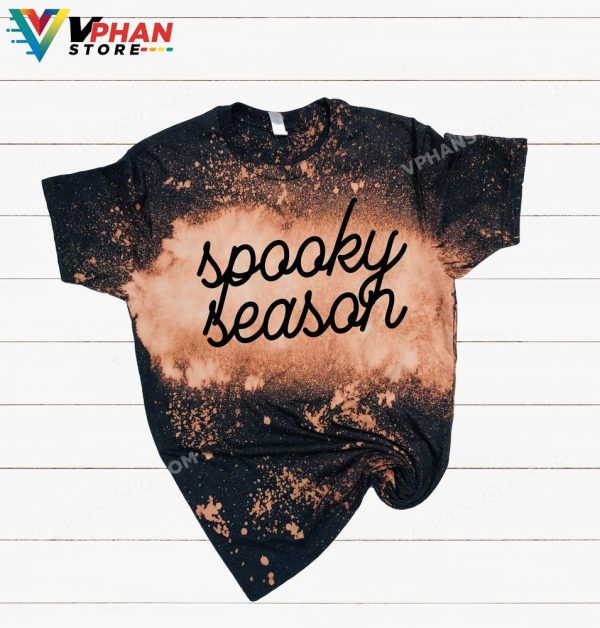 Bleached Spooky Season Funny Witch Halloween T-Shirt