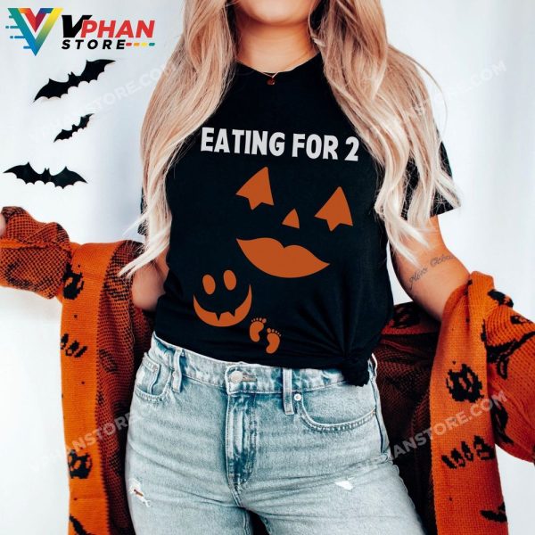 Eating For Two Matching Couple Funny Baby Announcement Halloween Shirt Maternity New Mom To Be Gift