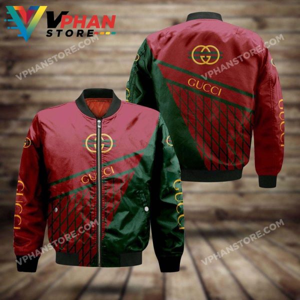 Gucci Red Mix Green Luxury Brand Bomber Jacket Limited Edition