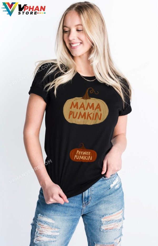 Mama Pumpkin Baby Pregnancy Announcement Halloween Shirt Baby Reveal Couples Matching T-Shirt