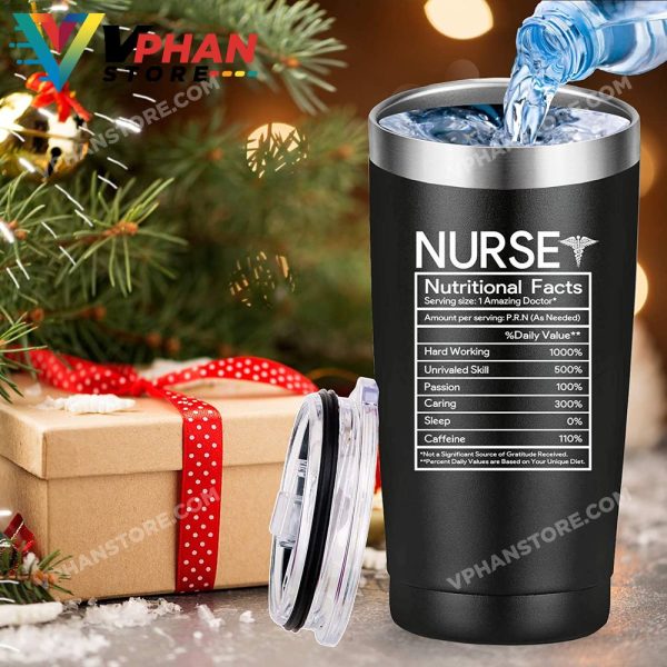 Nurse Nutritional Facts Travel Mug Tumbler Funny Nurses Gifts