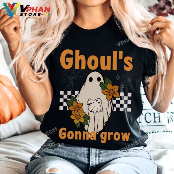 Retro Ghost Matching Couple Pregnancy Reveal Funny Baby Announcement Halloween Shirt Maternity New Mom Gift