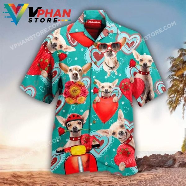 Valentine Chihuahua Dog Lovers Hawaiian T-Shirt