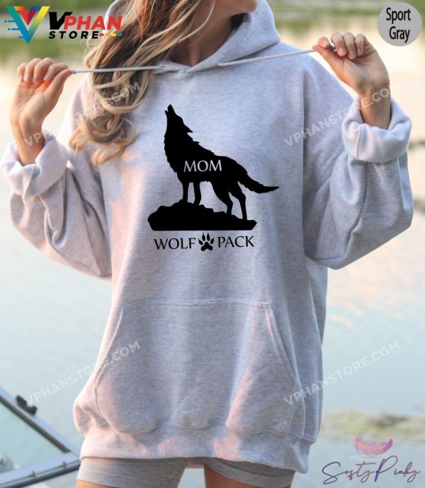 Wolf Pack Family Matching Mama Hoodie Papa Howling Pregnancy Announcement Gift