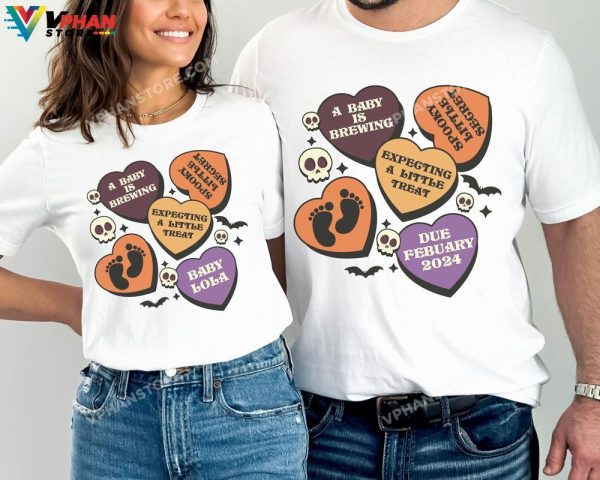 A Baby Is Brewing Couples Halloween Pregnancy Announcement Shirt Matching Family Cutie Gift