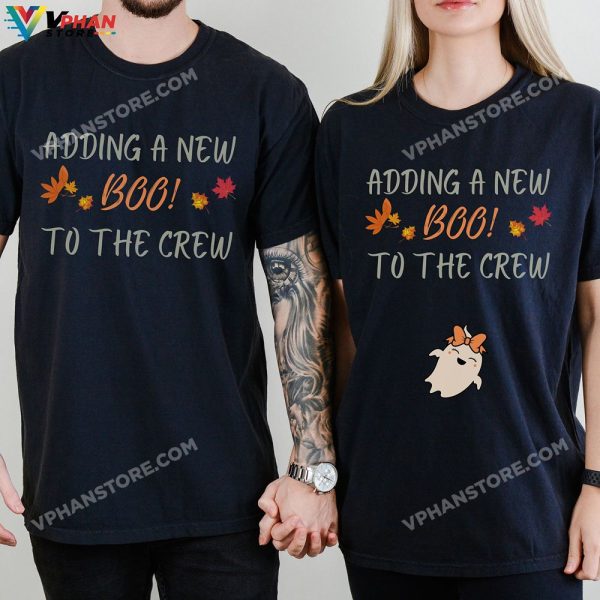 Adding A New Boo To The Crew Baby Girl Funny Ghost Pregnant Couple Halloween Costumes