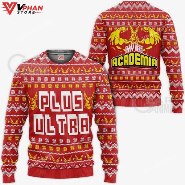 All Might Plus Ultra My Hero Academia Anime Ugly Christmas Sweater