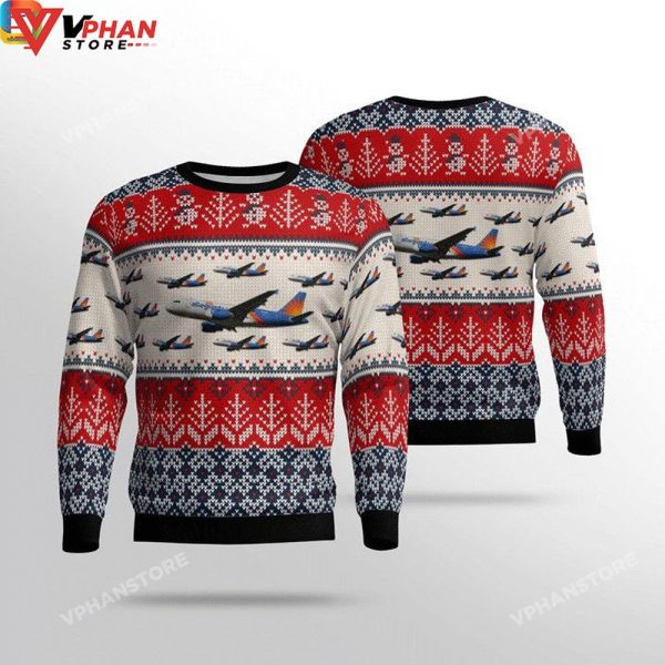 Allegiant Air Airbus A319 3D Christmas Sweater