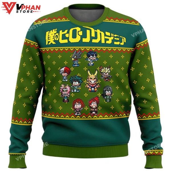 Anime Sprites My Hero Academia Anime Ugly Xmas Sweater