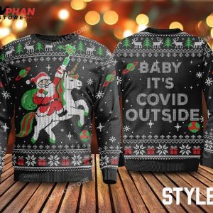 Baby It's Covid Out Side Funny Christmas Ugly Sweater