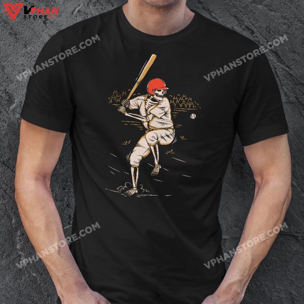 Baseball Skeleton Halloween, Skeleton Playing Baseball T-Shirt