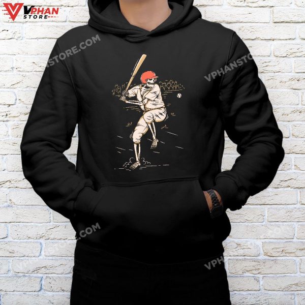 Baseball Skeleton Halloween, Skeleton Playing Baseball T-Shirt