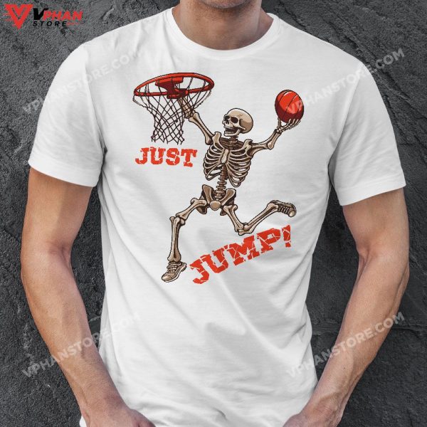 Basketball Skeleton Halloween, Men Boys Halloween T-Shirt