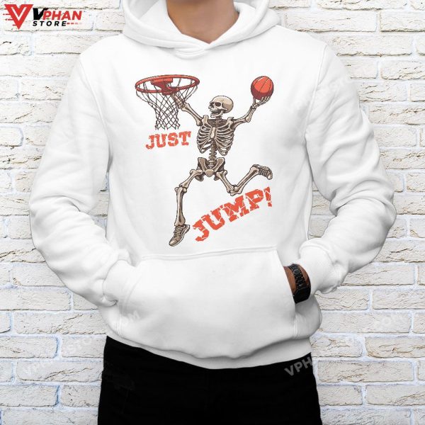 Basketball Skeleton Halloween, Men Boys Halloween T-Shirt