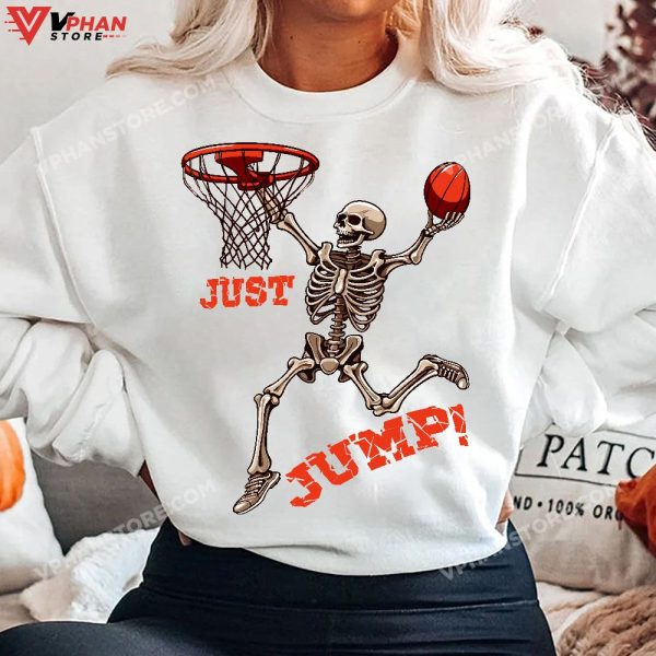 Basketball Skeleton Halloween, Men Boys Halloween T-Shirt