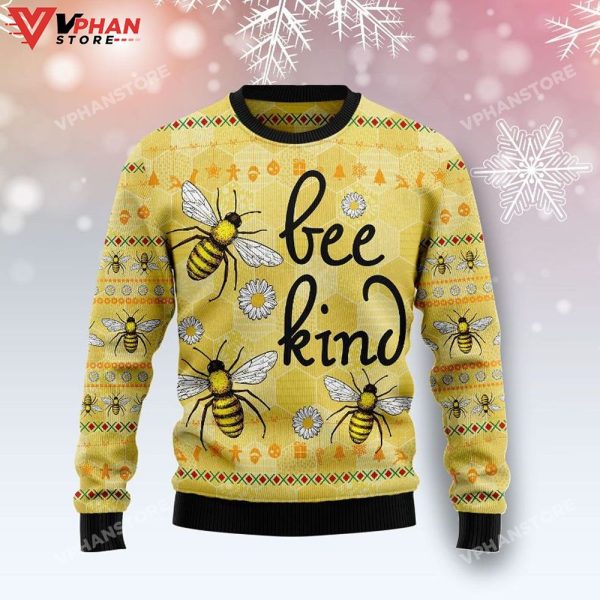 Bee Kind 3D Sweatshirt Ugly Christmas Sweater