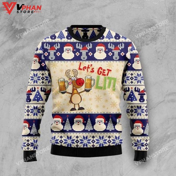 Beer 3D Sweatshirt Ugly Christmas Sweater