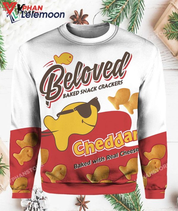 Beloved Baked Snack Crackers Cheddar Christmas Sweater