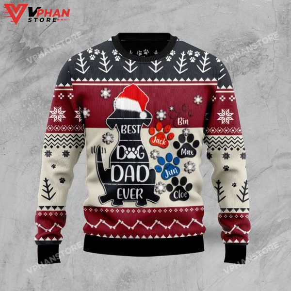 Best Dog Dad Ever 3D Sweatshirt Ugly Christmas Sweater