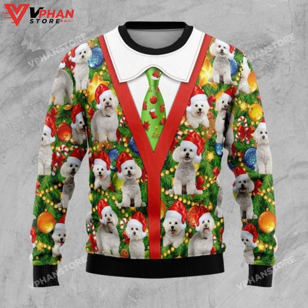 Bichon Xmas Pine 3D Sweatshirt Ugly Christmas Sweater