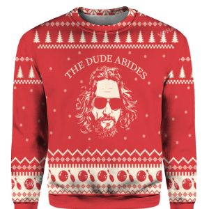 The Dude Abides Big Lebowski Retro Christmas Sweater