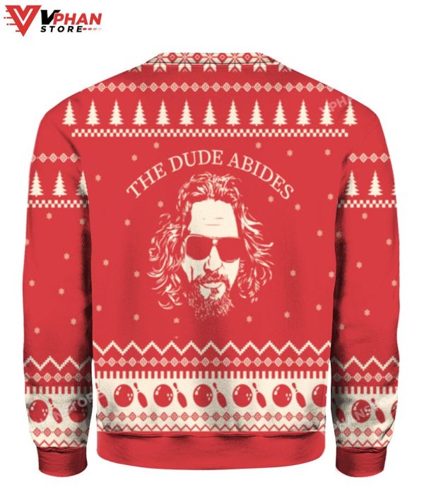 The Dude Abides Big Lebowski Retro Christmas Sweater