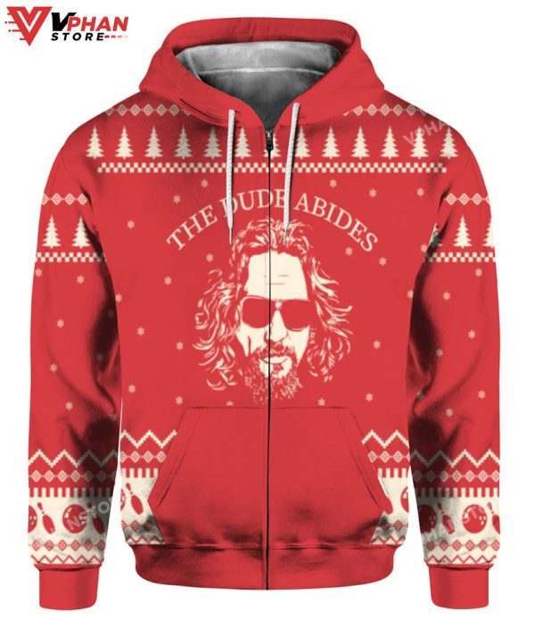 The Dude Abides Big Lebowski Retro Christmas Sweater