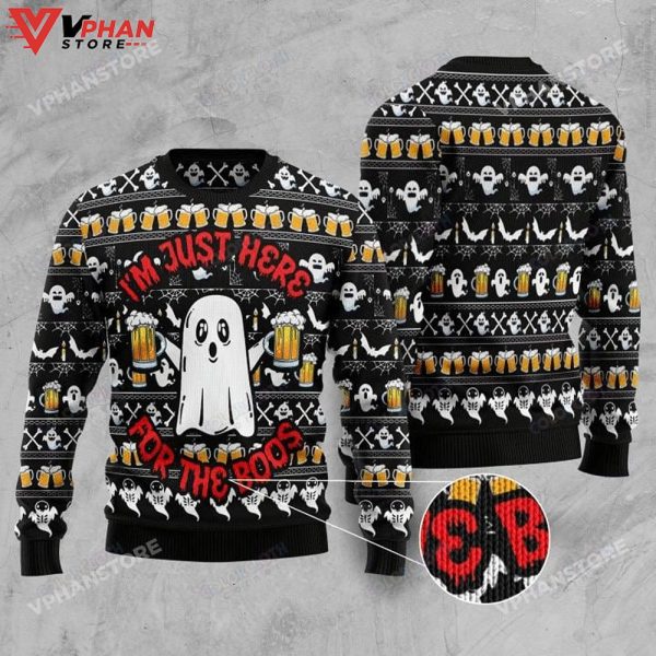 Boo Beer Halloween Christmas Occasion Ugly Xmas Sweater