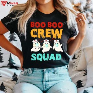 Boo Boo Crew Squad Nurse Cute Funny Halloween Women T-Shirt, Nurse Halloween Costume