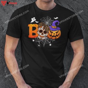 Boo Skull Pumpkin Ghost Skeleton Funny Halloween Costume T Shirt 1