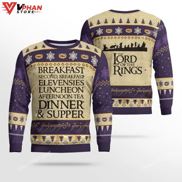 Breakfast Lotr Ugly Wool Knitted Christmas Sweater