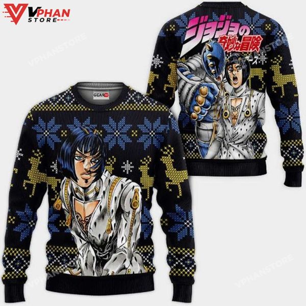 Bruno Bucciarati Anime Jjba Xmas Knitted Ugly Christmas Sweater