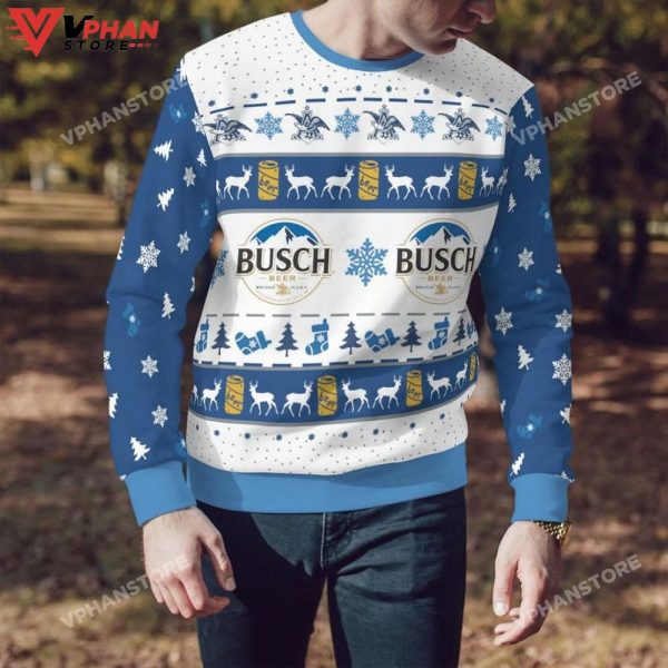 Busch Light Beer 3D Sweatshirt Ugly Christmas Sweater