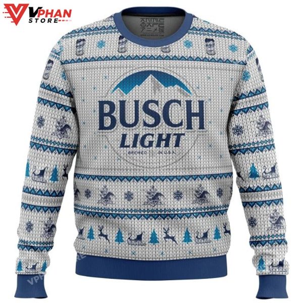 Busch Light Xmas 3D Sweatshirt Ugly Christmas Sweater