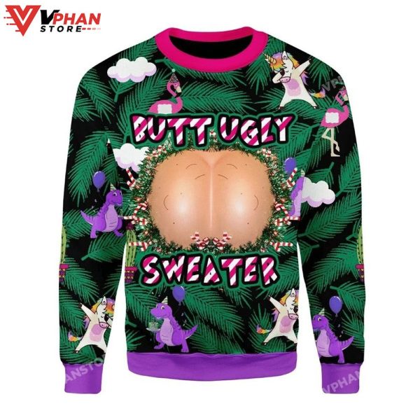 Butt 3D Sweatshirt, Ugly Christmas Sweater