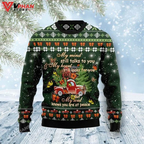 Butterfly Christmas Season My Mind Ugly Christmas Sweater