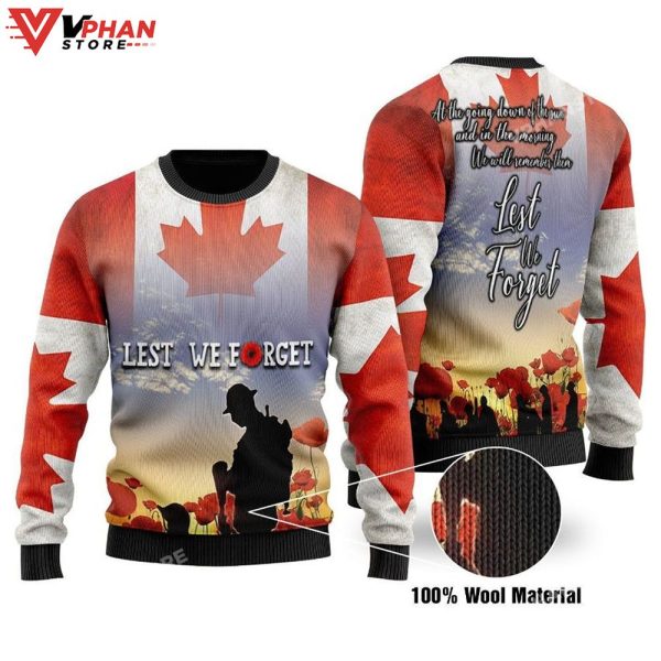 Canadian Christmas Veteran 3D Sweatshirt, Ugly Christmas Sweater