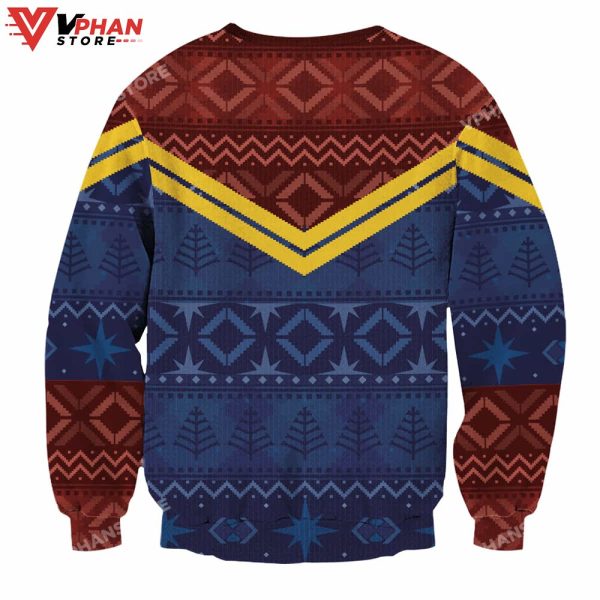 Captain Marvel Wool Knitted 3D Sweatshirt Protector Of Skies Christmas Sweater