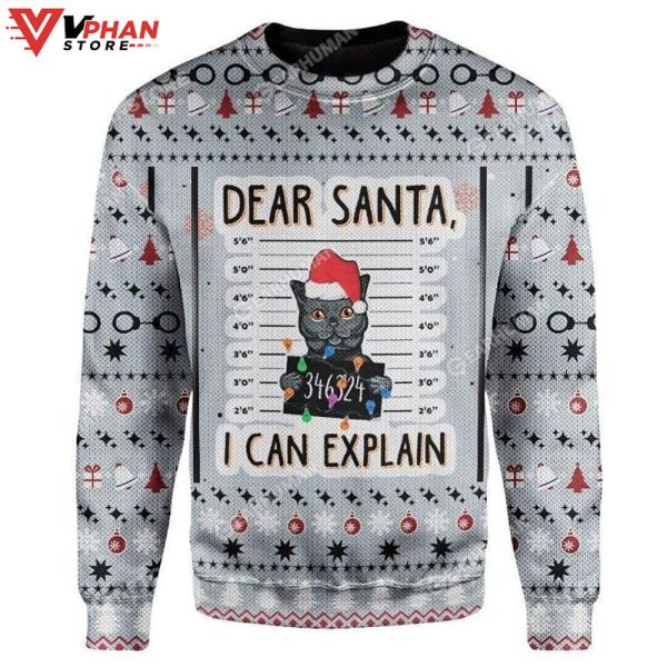 Cat Can Explain 3D Sweatshirt Ugly Christmas Sweater