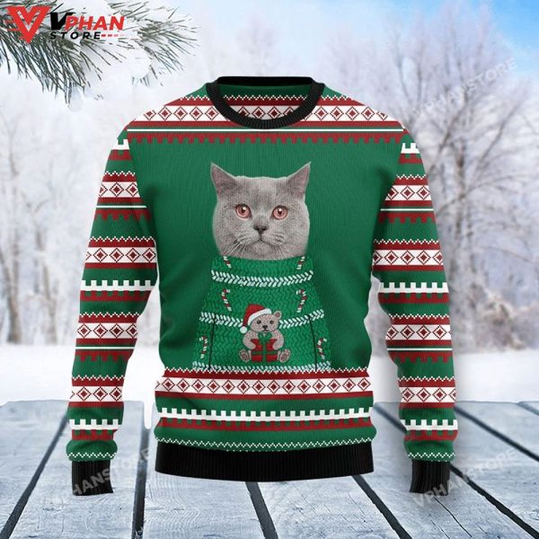 Cat Custom Face 3D Sweatshirt Ugly Christmas Sweater