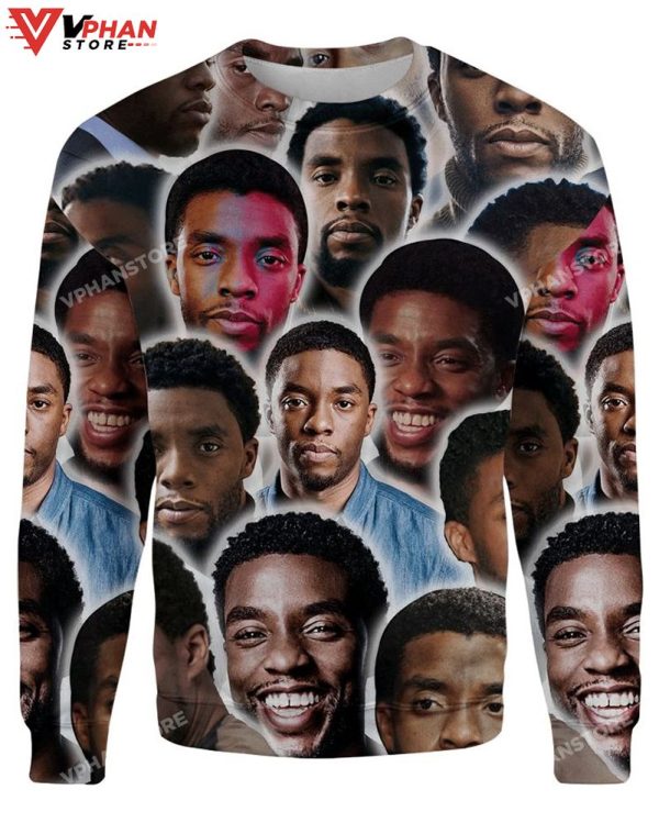 Chadwick Boseman 3D Sweatshirt Ugly Christmas Sweater