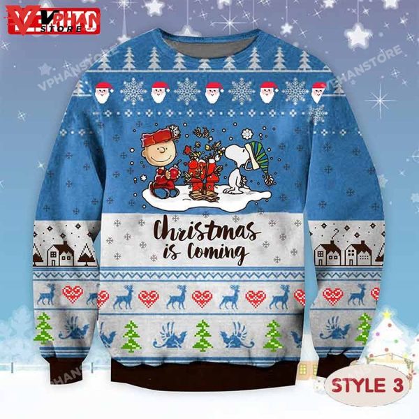 Charlie Brown Snoopy Santa Ugly Christmas Sweater