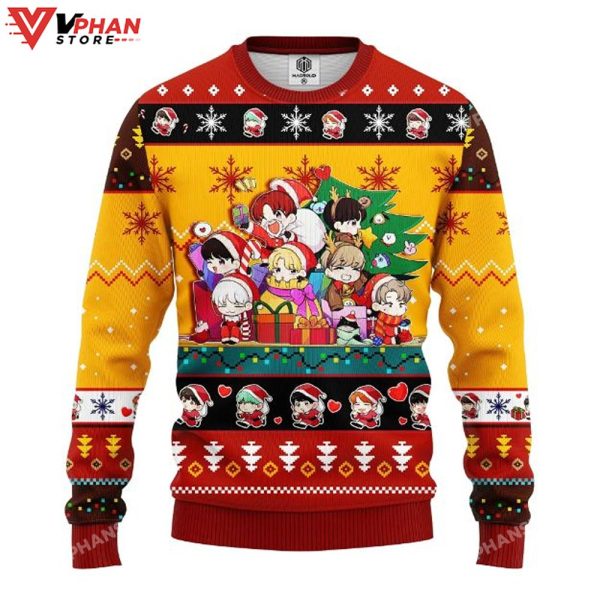 Chibi Bts Band Ugly Christmas Sweater