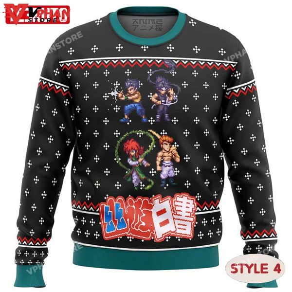 Chibi Ghost Fighter Anime Yu Yu Hakusho Xmas Ugly Sweater