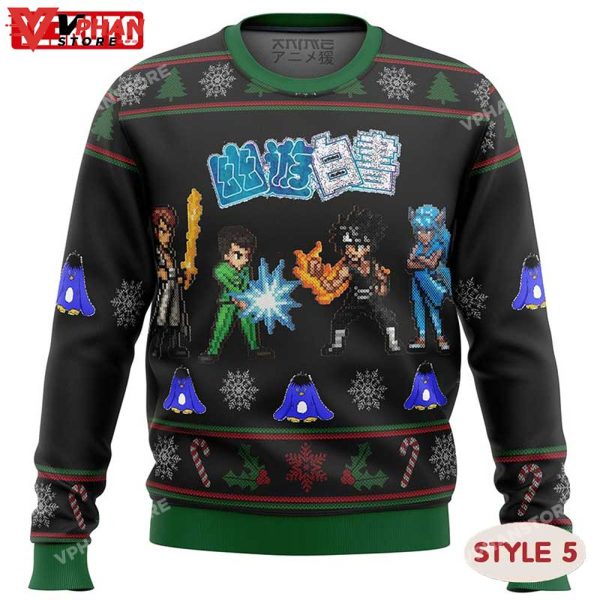 Chibi Ghost Fighter Anime Yu Yu Hakusho Xmas Ugly Sweater