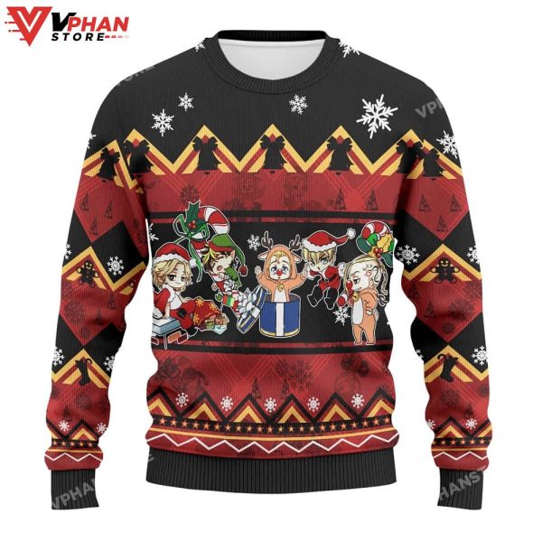 Chibi Revengers Ugly Christmas Sweater Wool Knitted Sweatshirt