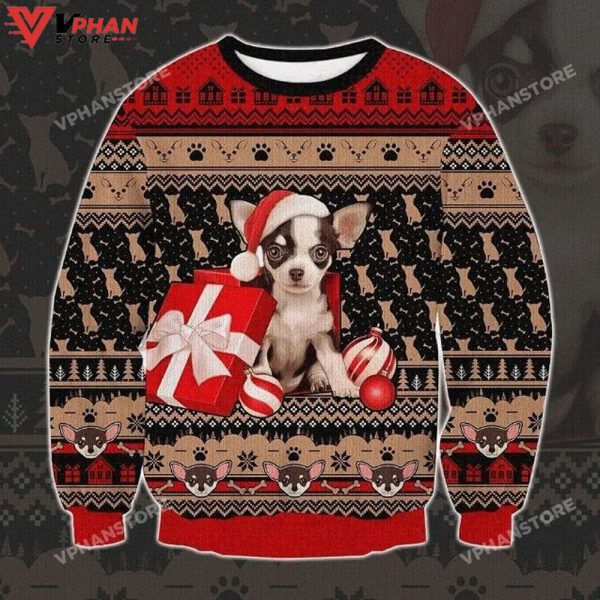 Chihuahua Ugly Christmas Sweater 3D All Over Print